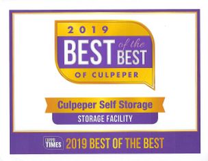 Culpeper Self Storage Award 2019